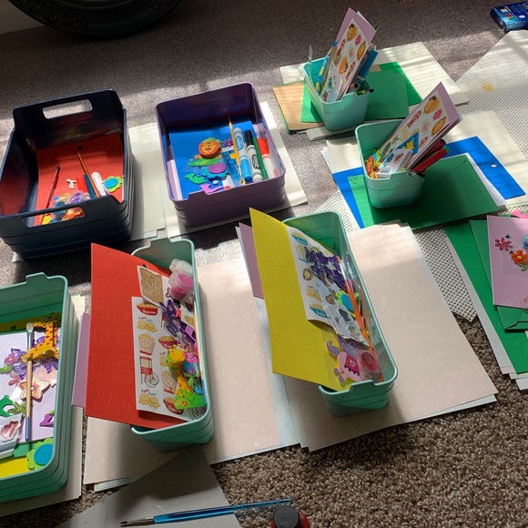 ART FUN pack Set supplies BAG Paper paint sticker kids - Picture 5 of 9